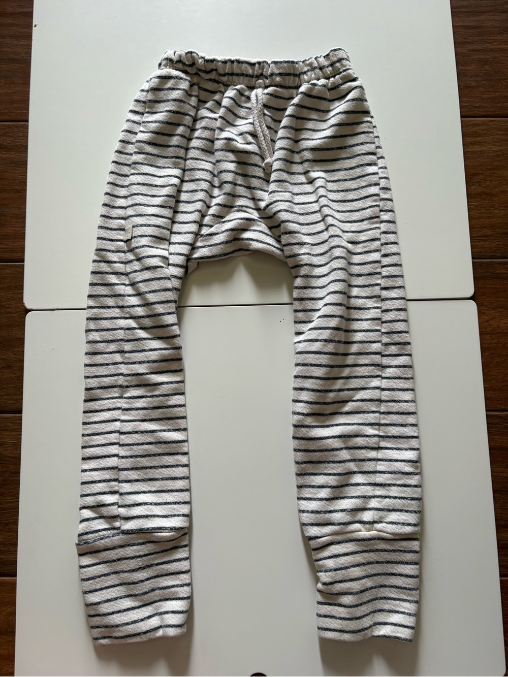 Striped Childhoods Clothing Gusset in White and Grey